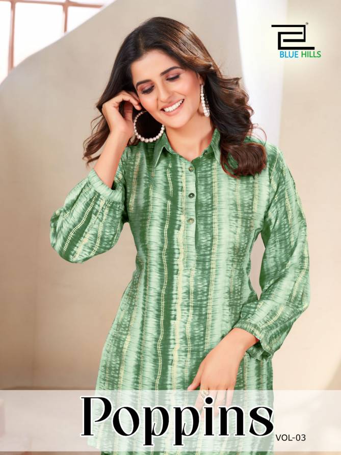 Poppins Vol 3 By Blue Hills Rayon Cord Set Ladies Top With Bottom Wholesale Online